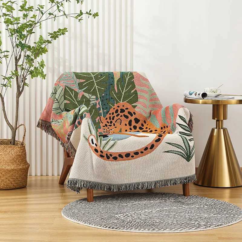 High Quality Women Leopard Throw Blanket Multifunction Beach Sofa Covers Cobertor Tassel Dust Cover Air Conditioning Blankets For Bed deken T250515