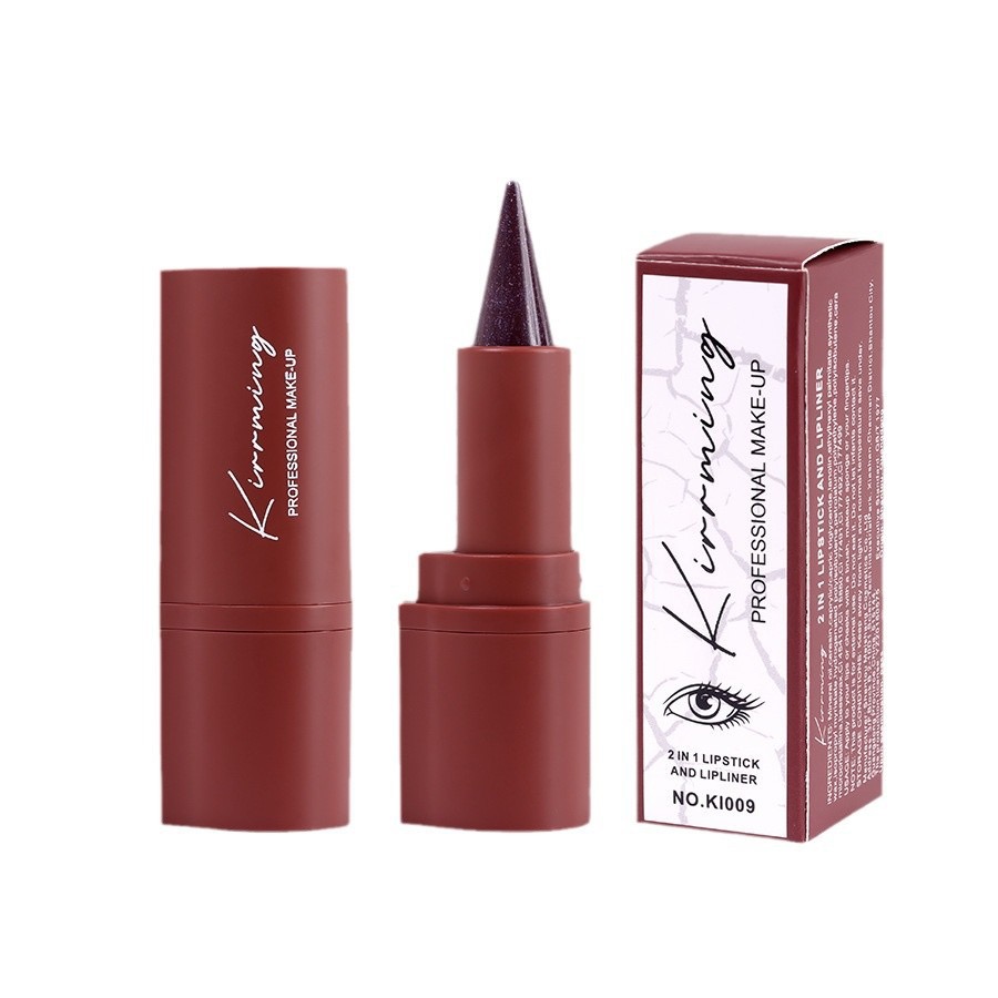 KIRRMING 3 IN 1 Multi-use EYEBROW PENCIL+EYELINER+PSTICK best selling 4 COLORS Long-lasting hold Plumping effect High pigmentation