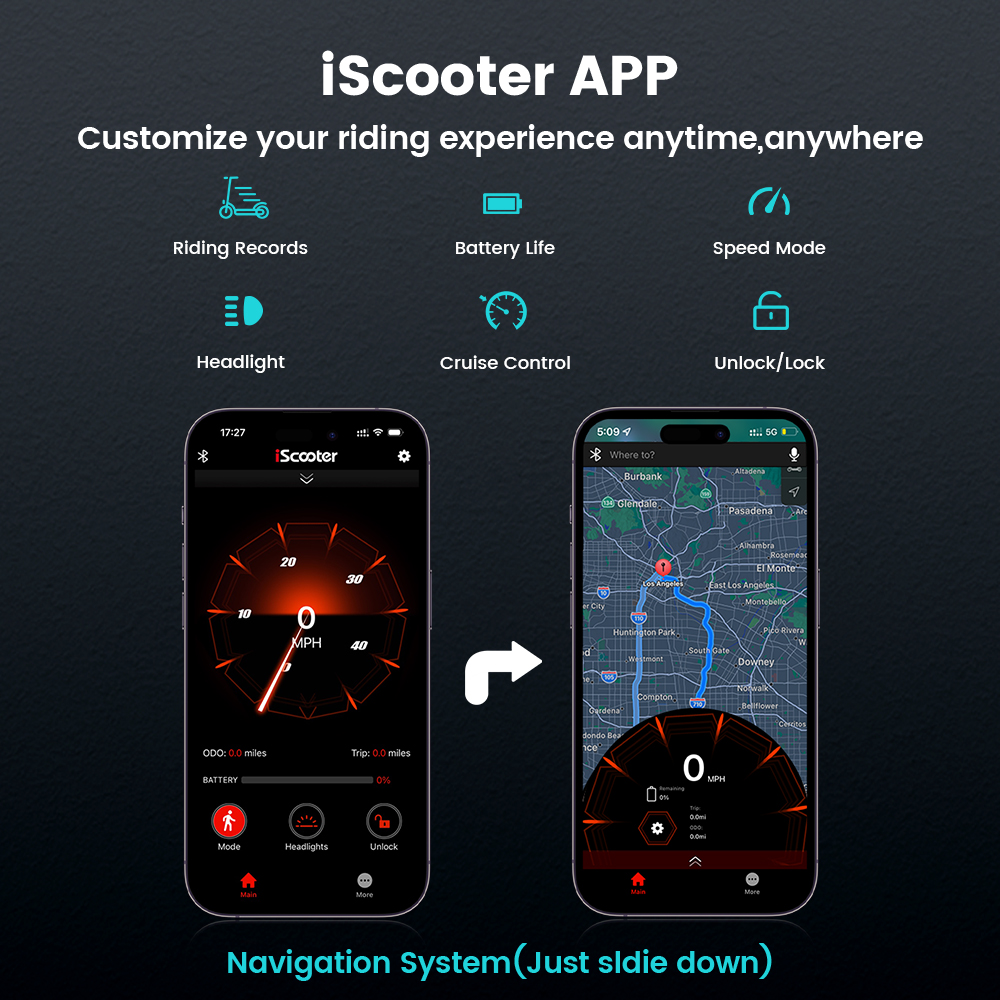 EU Stock iScooter i10 PRO 800W Electric Scooter Off-Road 10 inch Adults Foldable E-Scooter with APP 720WH 45km/h Speed 48V 15ah eScooters 120KG Weight