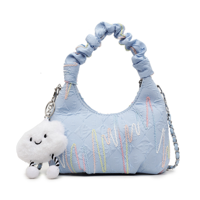 2025 Summer New Fashionable and Versatile Casual Trendy Wrinkled Handbag Women, Simple Commuter Single Shoulder Crossbody Bag for Women
