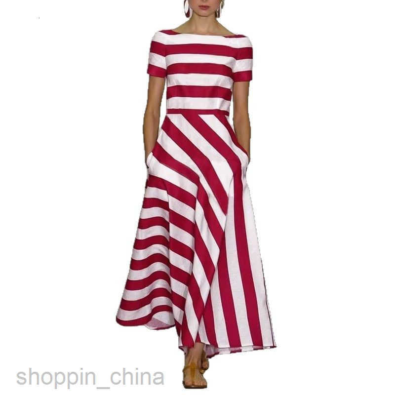 Women Dresses New women's clothing, new women's clothing, striped long skirt