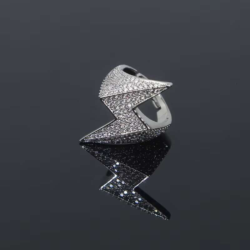Drop Shopping Prong Lighing Micro Pave Iced Out CZ Hip Hop Cuban Ring for Men Spinous Letter Z Big Adjustable Jewelry