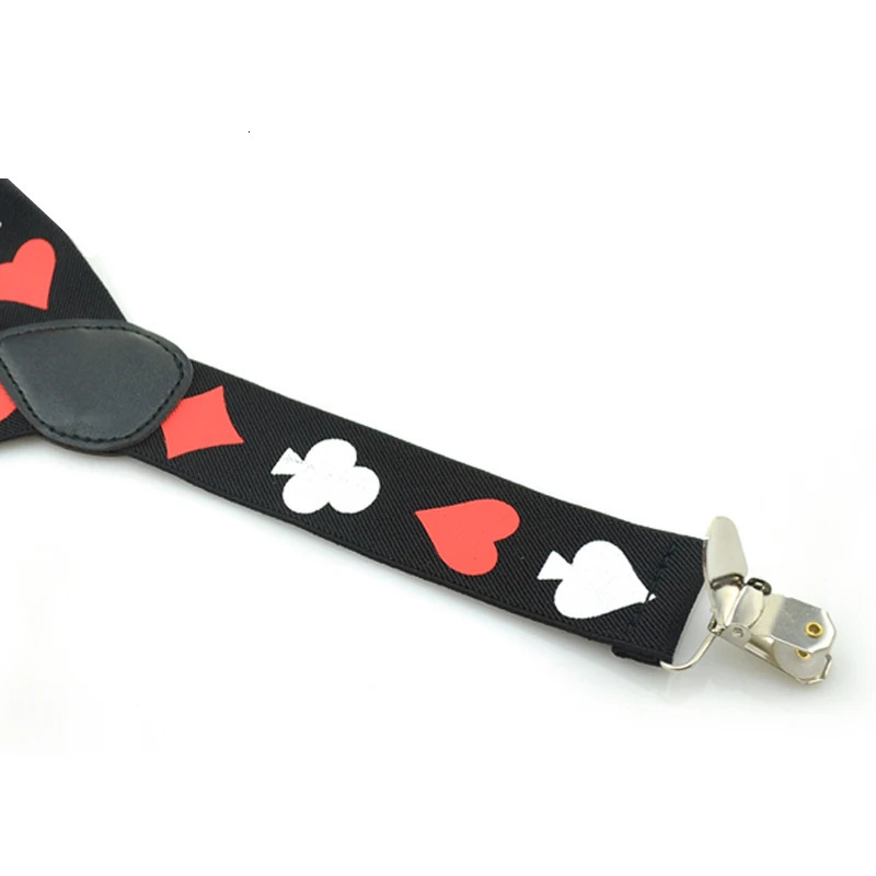 Suspenders For Men Clip-On Braces Elastic Suspender For Trousers Pants Holder 3.5cm Belt Playing Cards Poker Cards Braces Gallus 250515