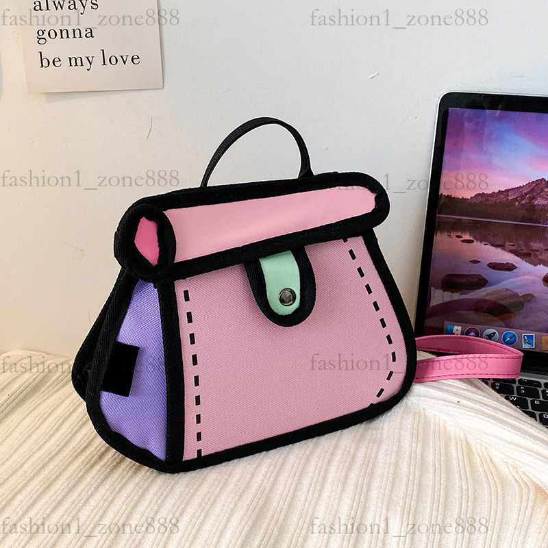 Super Cute Designer Bag Fashion 2D Cartoon Tote Bag High Quality Canvas Handbag Luxury Mini Shoulder Bags Outdoor Beach Party Holiday Gift Summer Godd