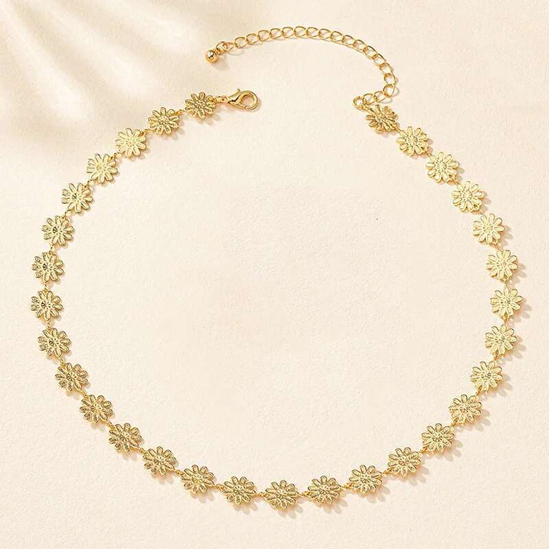 Necklace Bracelet Flower Jewelry For Women Trendy Exquisite Fashion Geometric Plated Gold Color Accessories Party Gifts Rg0007