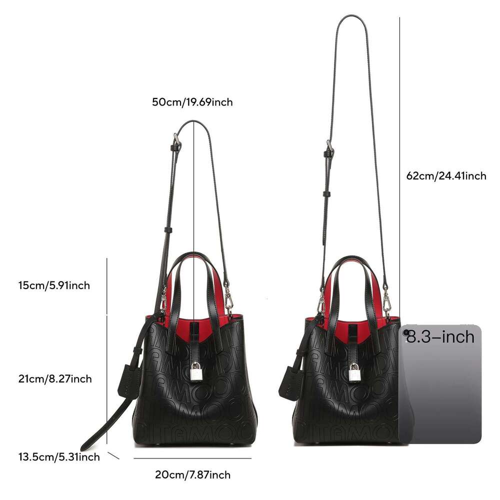 ITAMOOD Large Capacity Tote Bag Black With Adjustable Shoulder Strap Original Designer Crossbody Handbag For Mother's Day's Gift