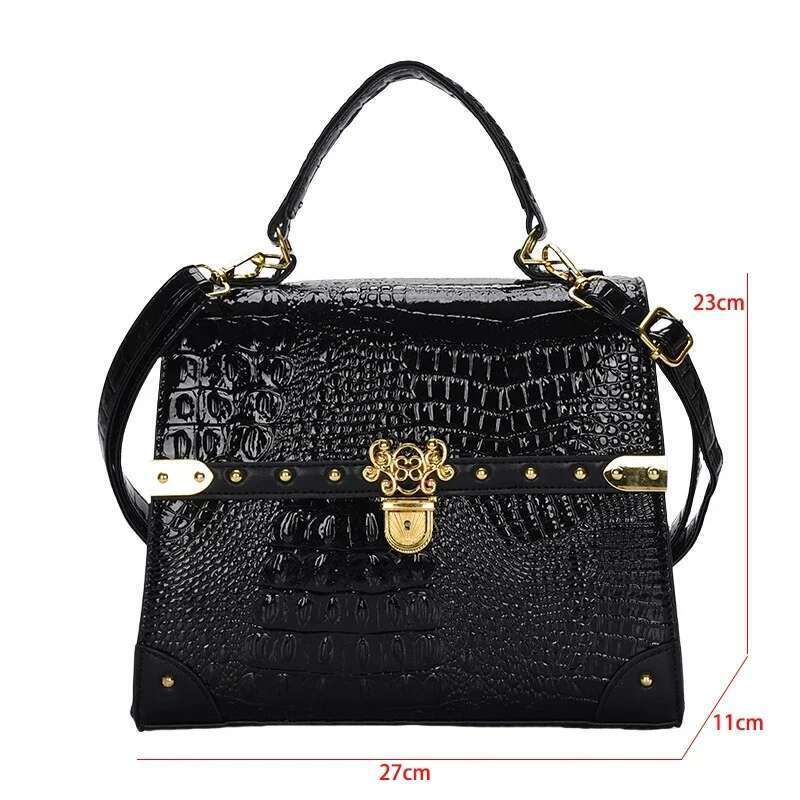 Small Square For Women Top Brand Shoulder Designer Handbag Classic Femme Crocodile Pattern Crossbody Bag