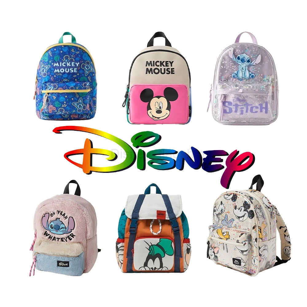Disney Cartoon Mickey Mouse Cute Fashion Backpack Womens Minnie Canvas School Bag Fashion Large Capacity Backpack Girls MochilaXJ250515