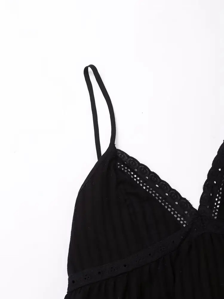 Autumn Product Womens Clothing European And American Style Casual Cotton Comfortable Strap Black Backless Top 250515