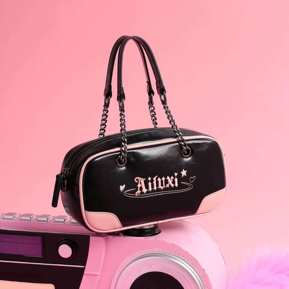AILUXI New Original Design Boston Replica Bowling Bag Textured Leather High-Quality Premium Handbag