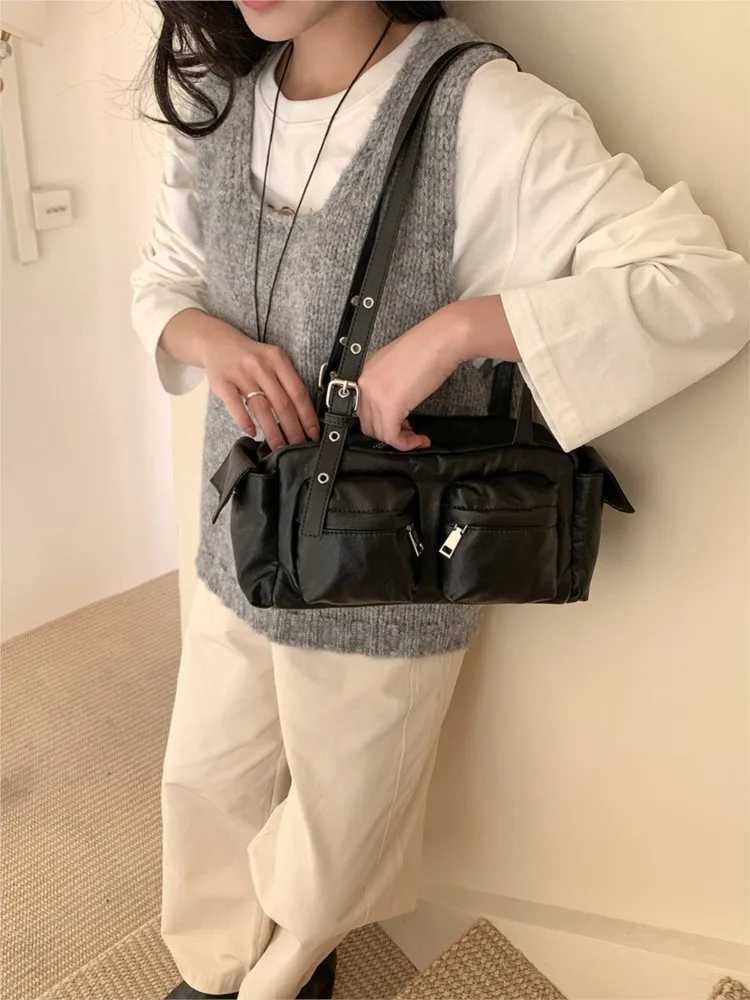 Soft PU Leather Shoder Bags Wen Fi Tree Pocket Large Capacity Underarm Bag 2025 New Korean High-quality Trend Handbags Z250516