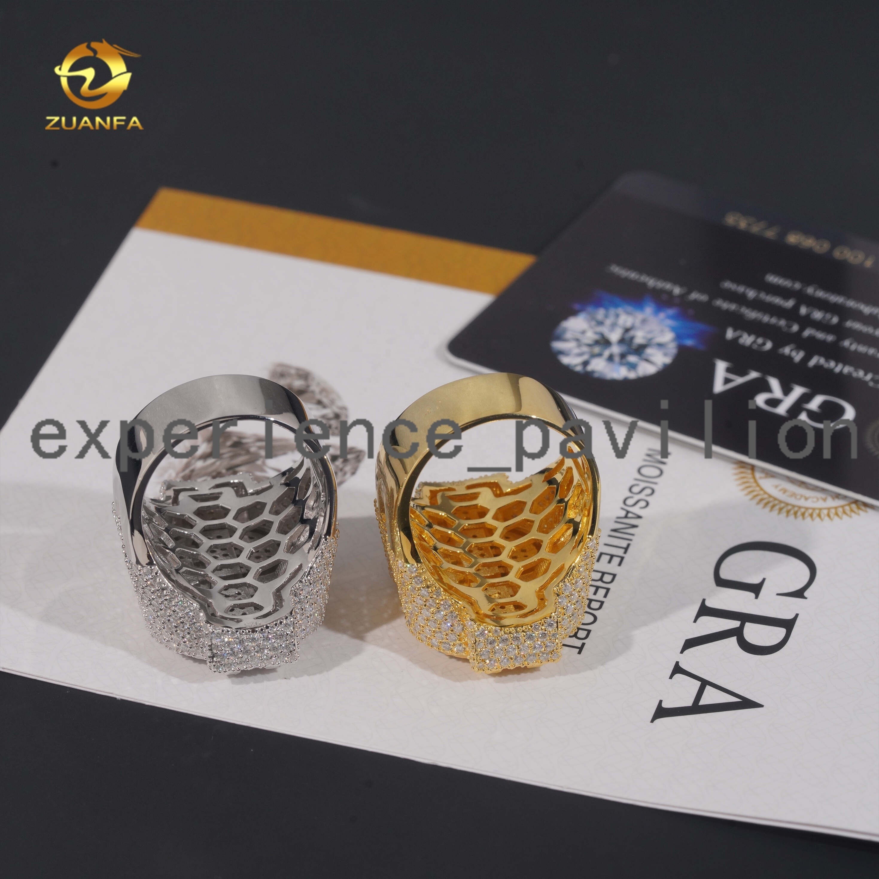 Silver 925 Mens Rings Fine Jewelry Iced Out Vvs Moissanite Custom Hip Hop Lab Diamond Jewelry Dollar Ring