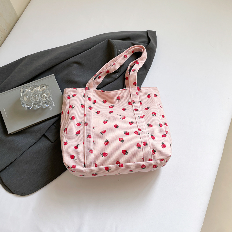 Free Delivery Designer Bag Large Capacity Simple And Fashionable Casual Strawberry Printed Shoulder For Women 2025 Summer New Fashion Hand Trend Luxur