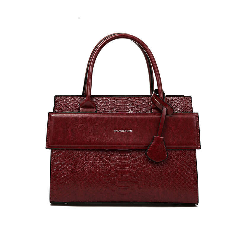 Urban Women's New Simple Crocodile Pattern Single Shoulder Handbag Emed Handheld Crossbody Bag