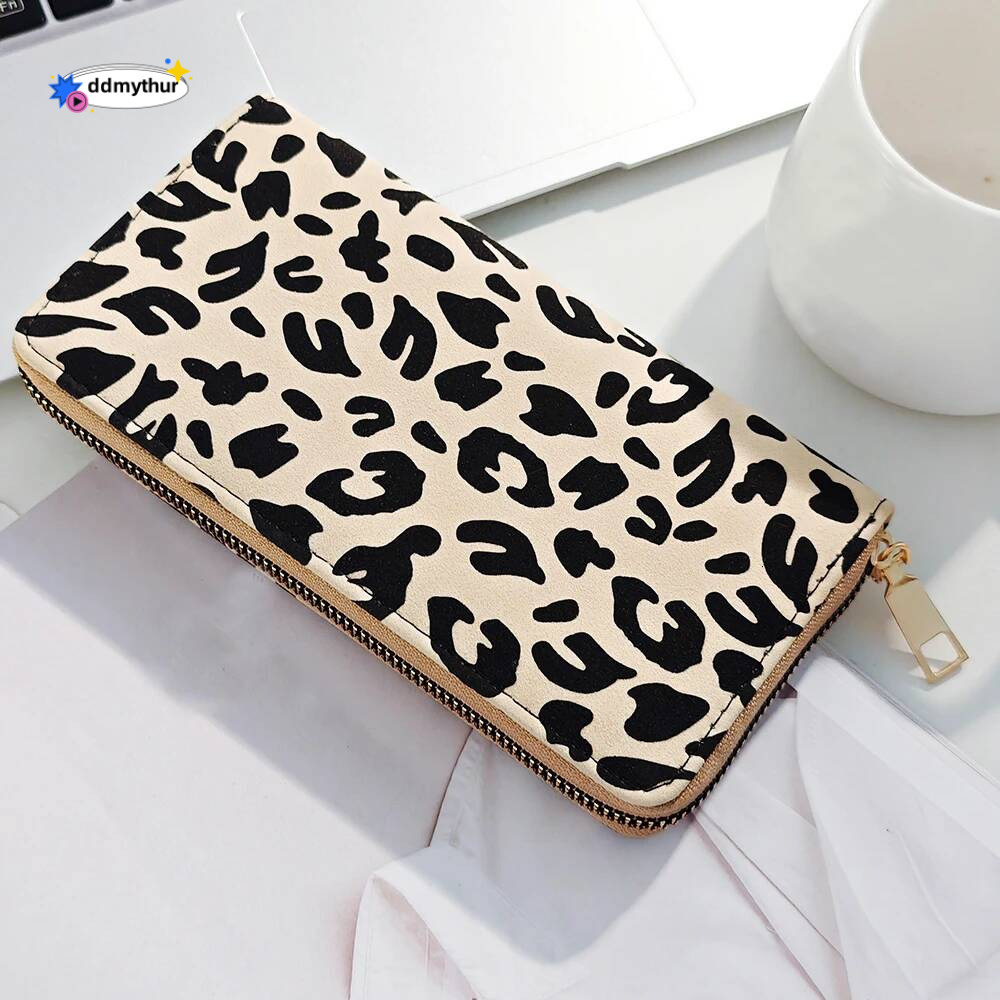 Simple Versatile Leopard Print Wallet With Large Capacity And Multiple Card Slots, Multifunctional Women's Handbag ddmythur
