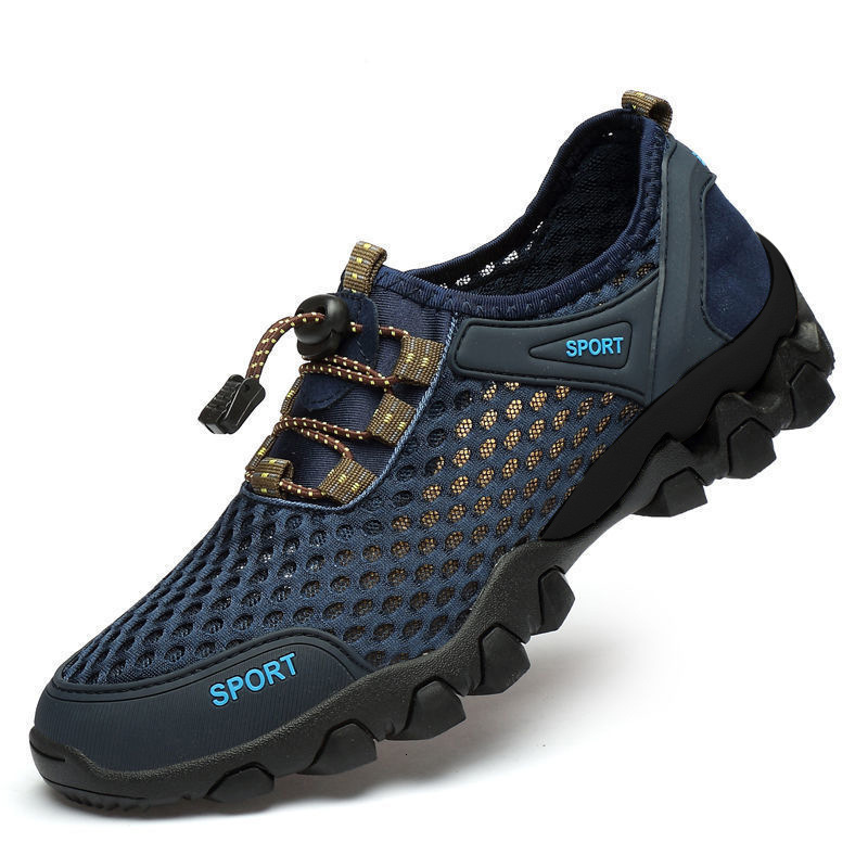 Men's 2025 summer new men's sports and leisure hole trendy Korean version mesh breathable water hiking shoes