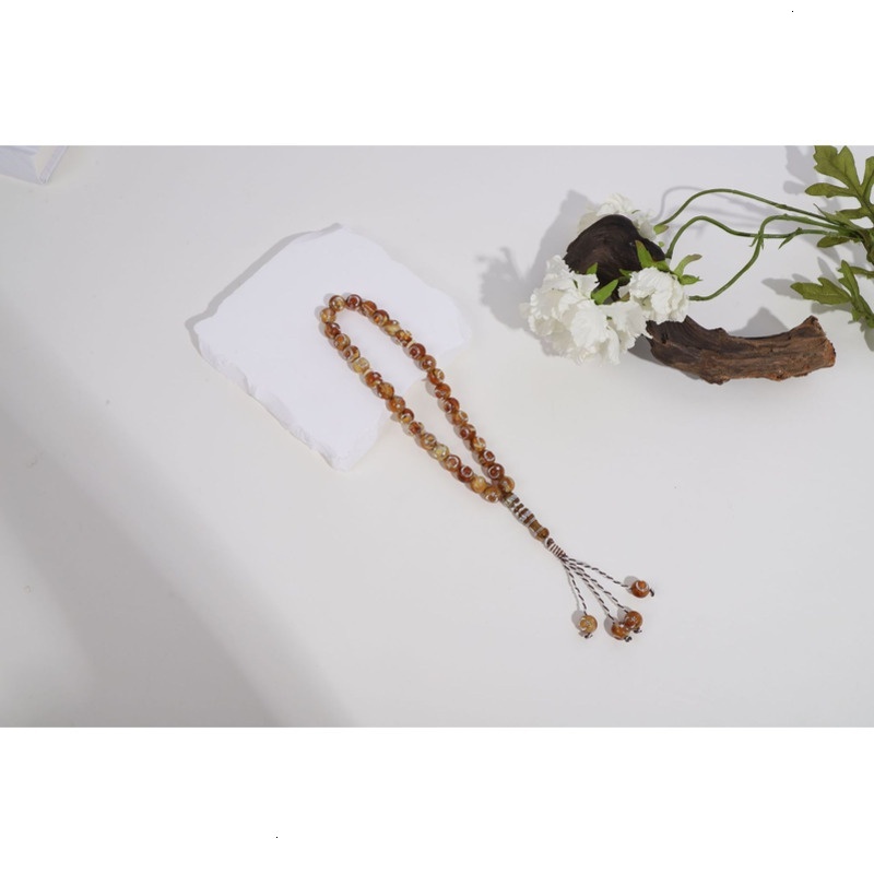 Prayer Beads Tesbiha 33 piece imitation amber handmade bead crystal bracelet Muslim prayer beads