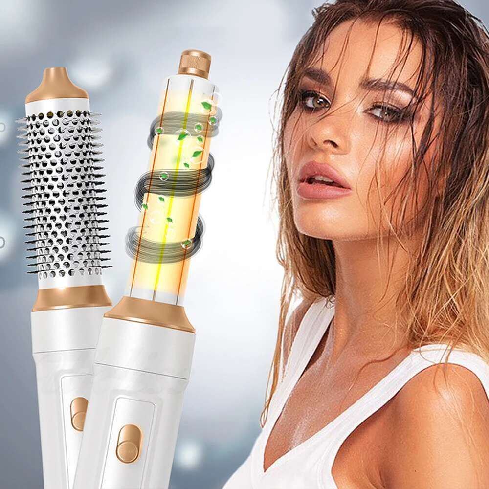 5 in 1 Rotating Curling Wand Multifunction Blow Dryer Brush Hair Styling Tools Set Anti-explosion for Home Barbershop