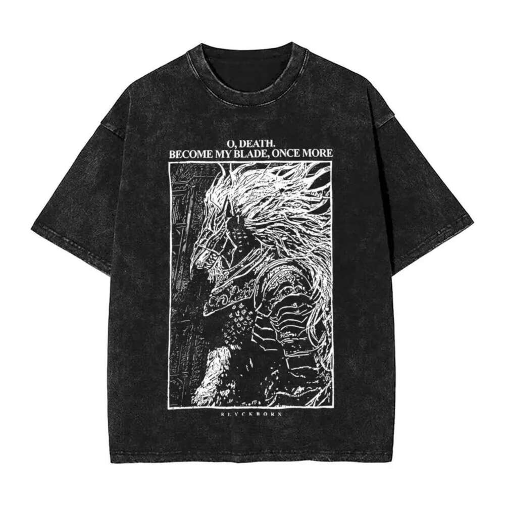 Washed T Shirt Malikeths Hip Hop Novelty T-Shirt Oversize Streetwear 100% Cotton Summer Tops Tees for Men Women