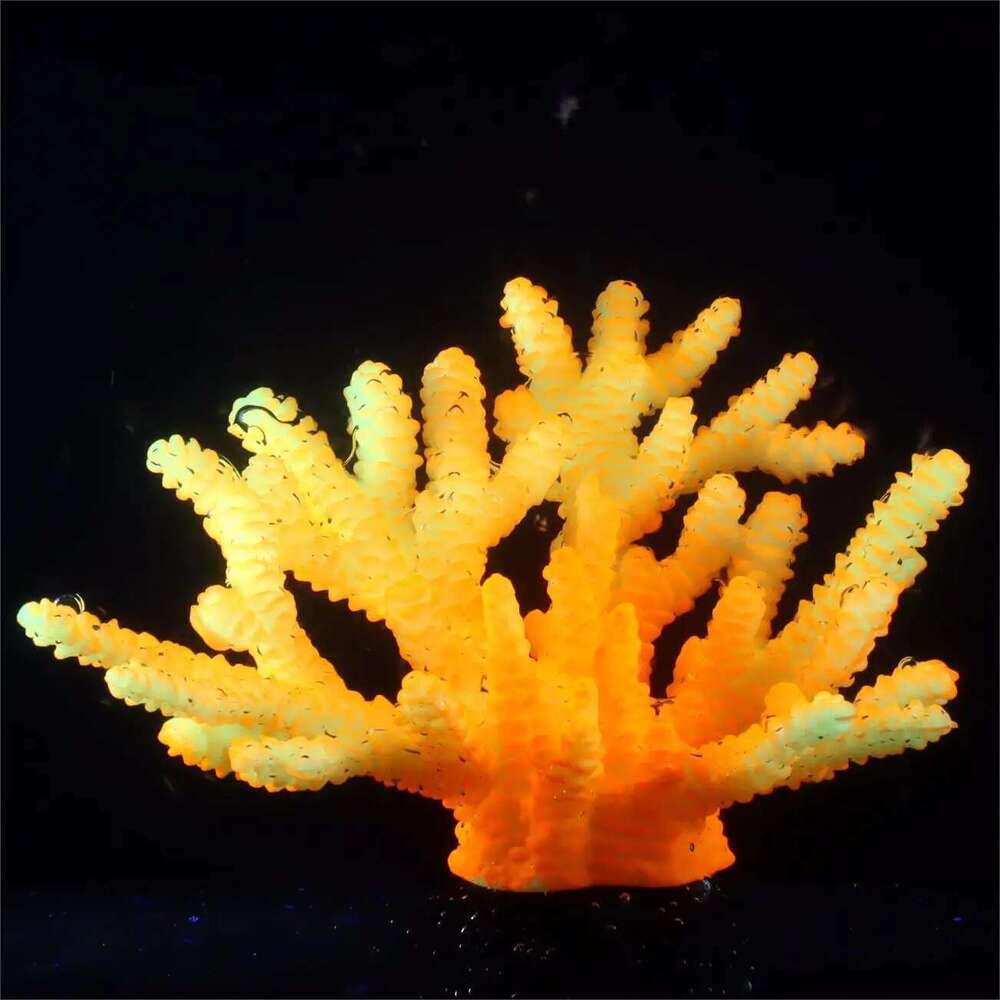 1 pc Aquarium Plants Fluorescent Staghorn Coral Reef Decor Glowing Tank Decorations Betta Fish