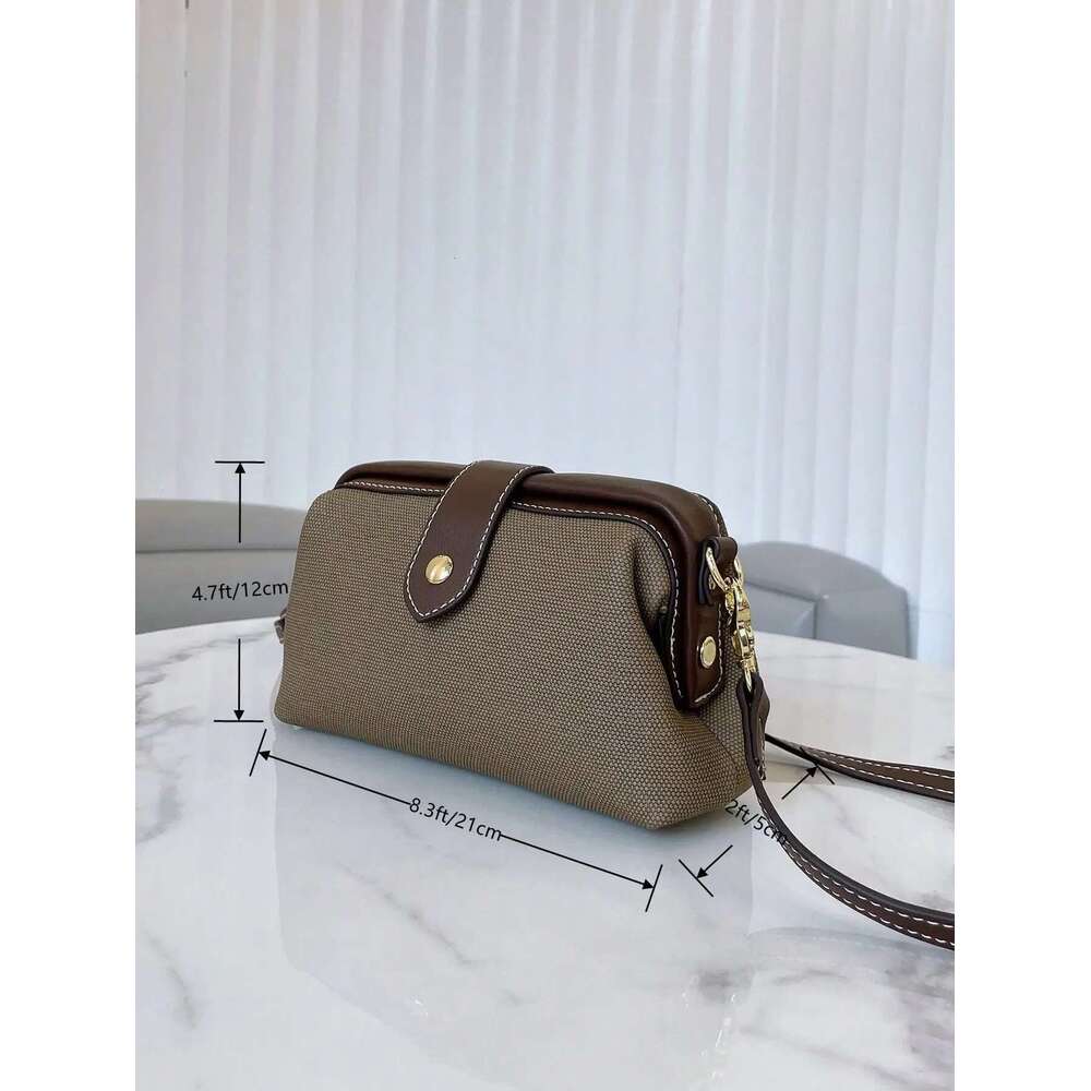 2024 New Fashion Women's Bags High-End Retro Blue Color Block Crossbody Small Casual Clip Shoulder Bag