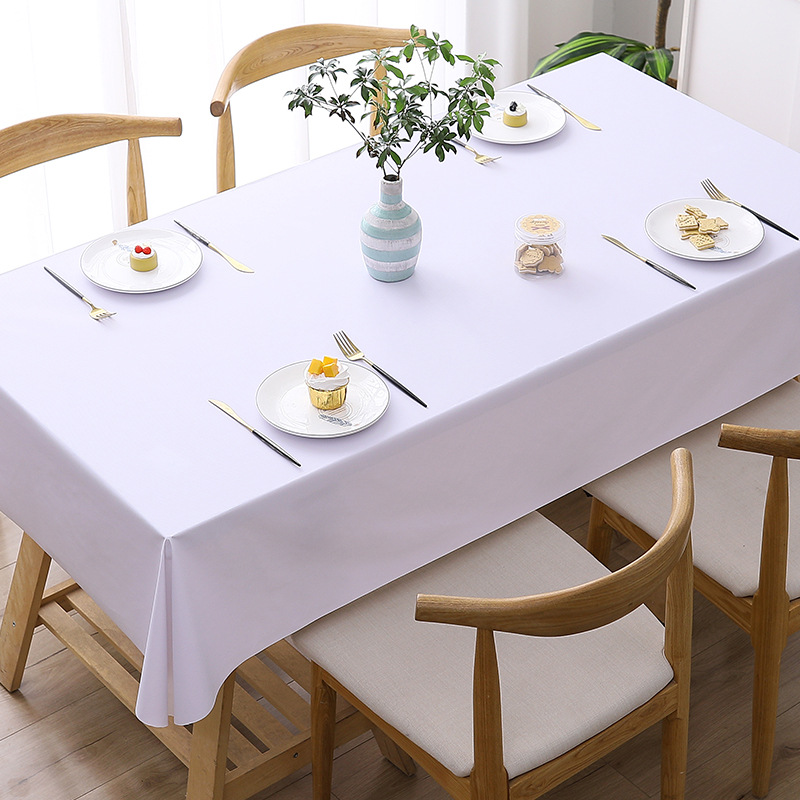 A758 waterproof and oil-proof solid color PVC table cloth anti-scalding and washable checkered table cloth simple rectangular round table cover cloth