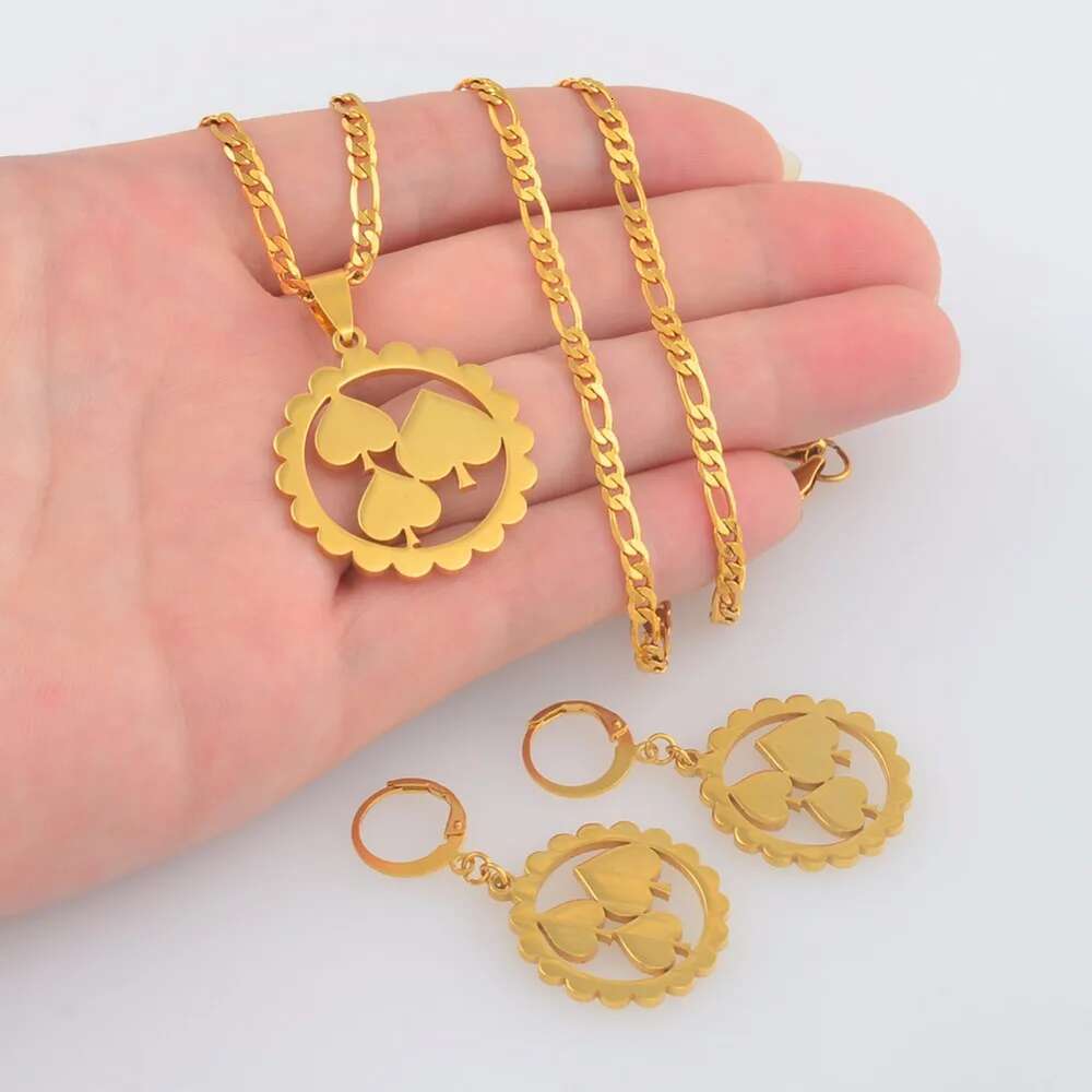 Anniyo Marshall Pendant Necklaces Earrings Jewelry Sets For Woman Stainless Steel Micronesia Jewellery Kiribati #051521S
