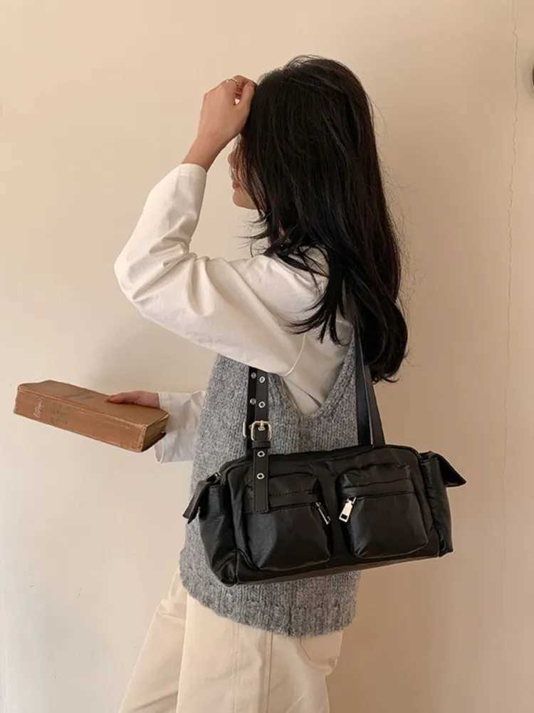Soft PU Leather Shoder Bags Wen Fi Tree Pocket Large Capacity Underarm Bag 2025 New Korean High-quality Trend Handbags Z250516