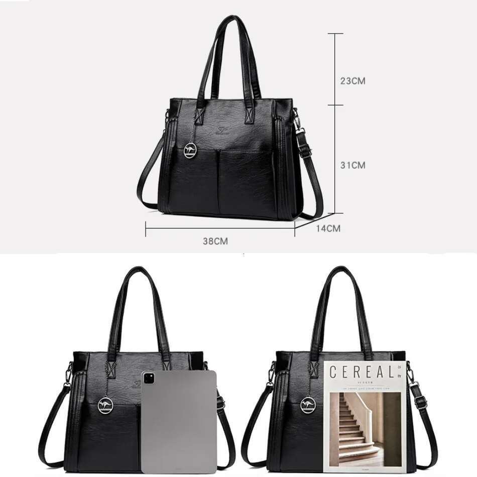 Genuine Brand Fashion High Quality 3 Layers Leather Handbag Crossbody Bags For Women Lady Large Capacity 2024