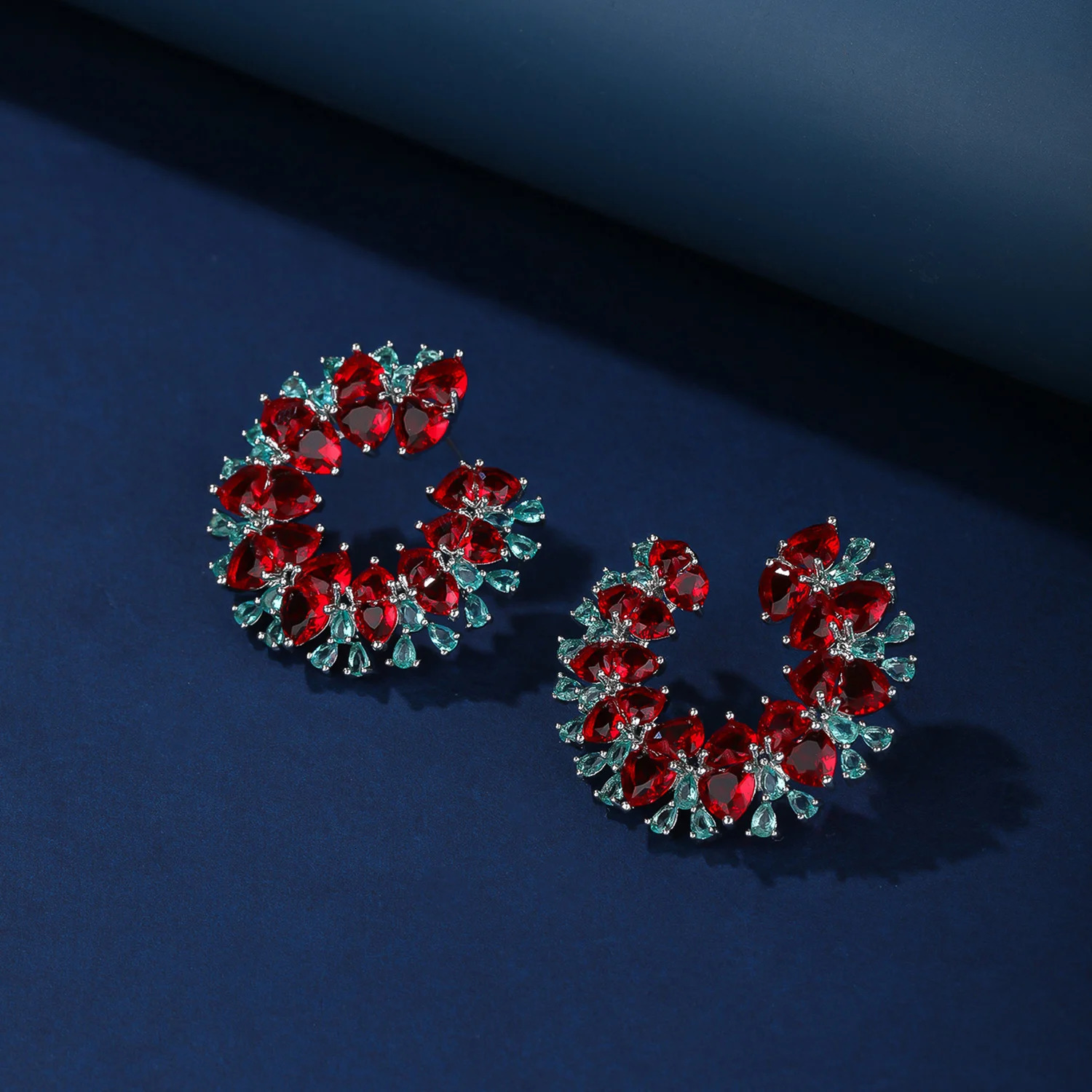 High Quality C Shape Colorful Zircon Earrings Gifts For Girls Jewelry Colorful Dress Accessories Earrings For Women CE12118 250515