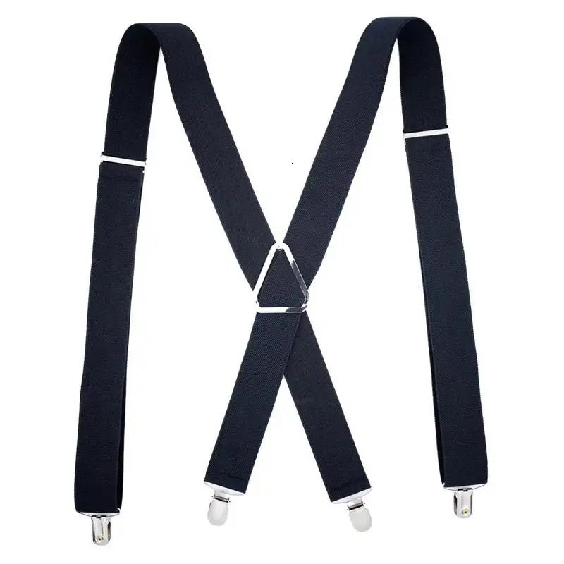 Suspenders Men Adjustable Elastic X Back Pants Women Suspender for Trousers 2.5CM Width 4 Clips Back Braces 250515