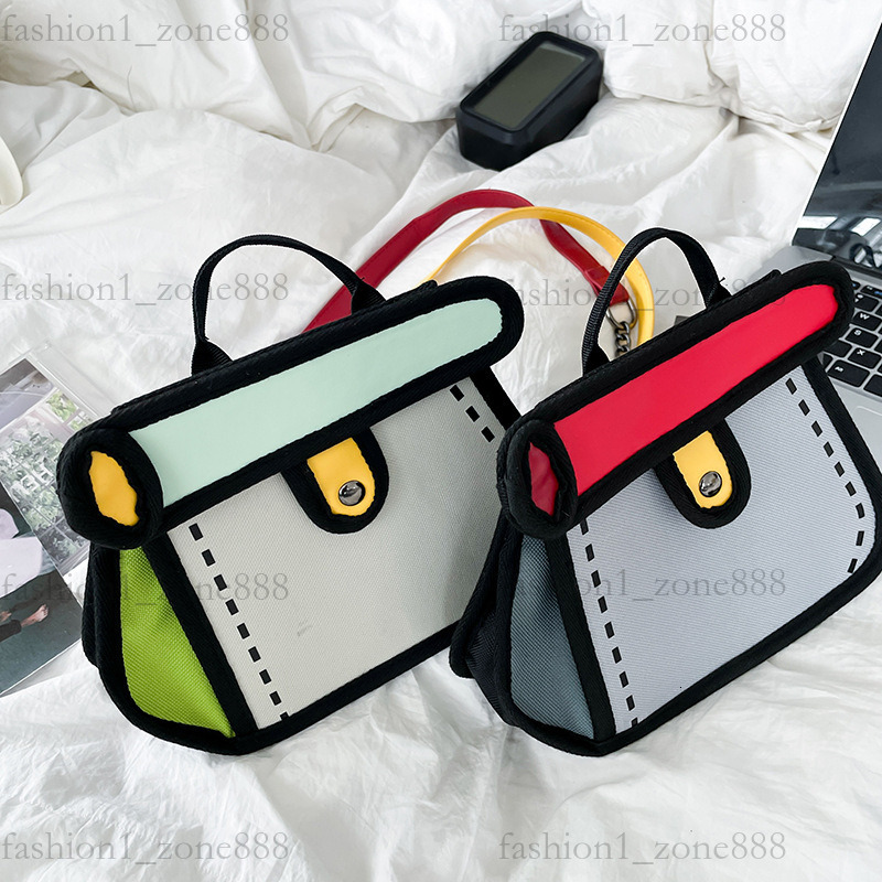 Super Cute Designer Bag Fashion 2D Cartoon Tote Bag High Quality Canvas Handbag Luxury Mini Shoulder Bags Outdoor Beach Party Holiday Gift Summer Godd