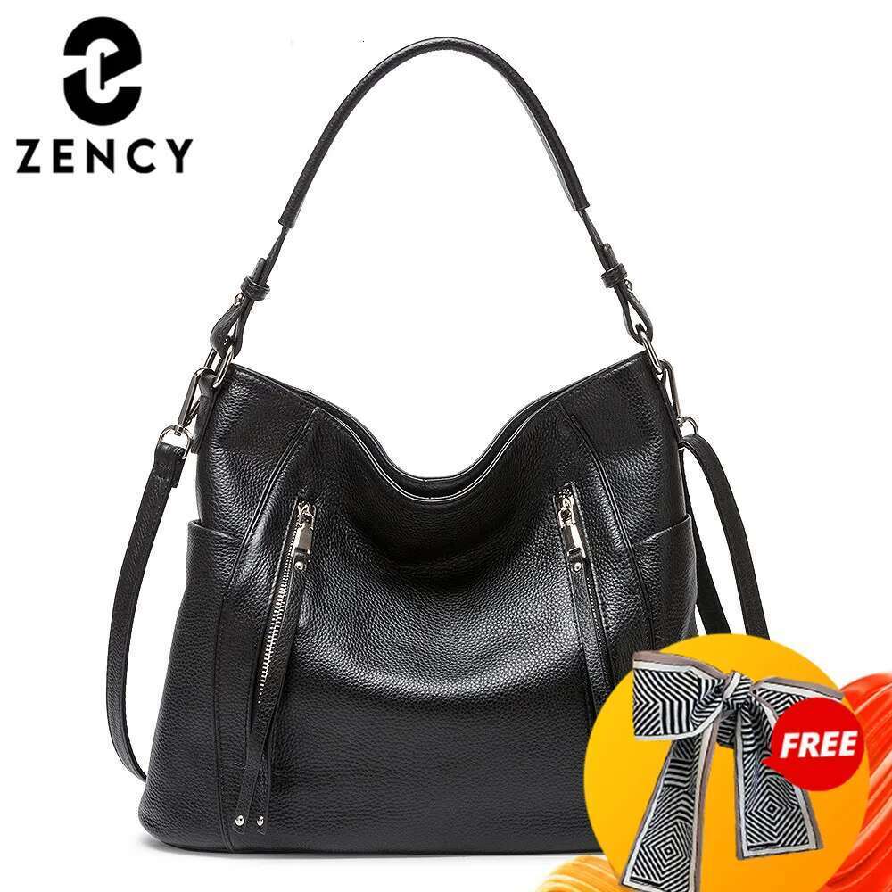 ZENCY New Arrival Daily Handbag Genuine Leather Bag For Women Shoulder Tote Crossbody Hobo Zipper Pocket Charming Female