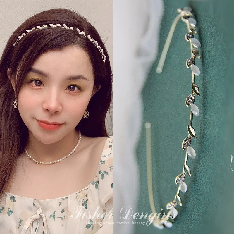 Exquisite Elegant Pearl Rhinestone Flower Hairbands Headband Women Girls Hair Head Hoop Band Accessories Headdress Headwear 250509
