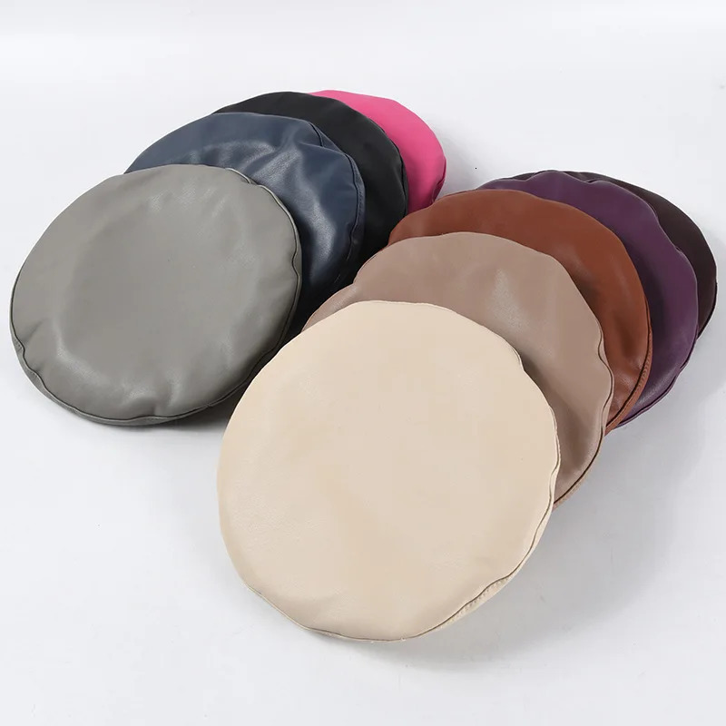 USPOP Autumn Winter Hats Women Berets Solid color PU Leather Beret Hat Rose red Berets 250514
