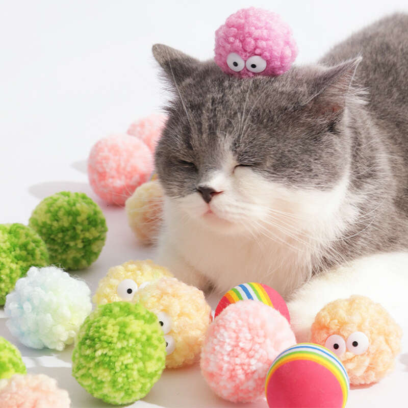 Egg yarn ball, toy, bell, wooden vine, teasing grinding stick, self fun snacks, cat supplies