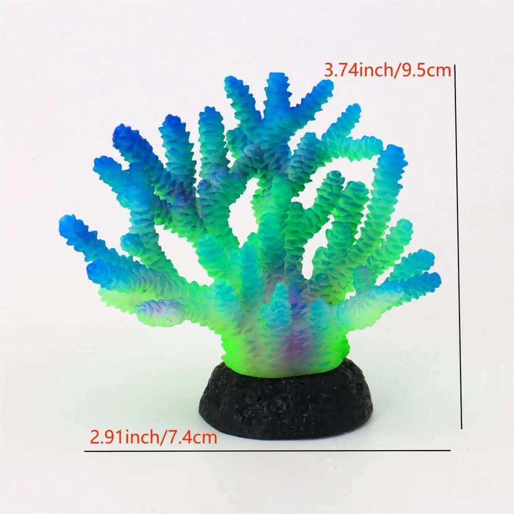 1 pc Aquarium Plants Fluorescent Staghorn Coral Reef Decor Glowing Tank Decorations Betta Fish