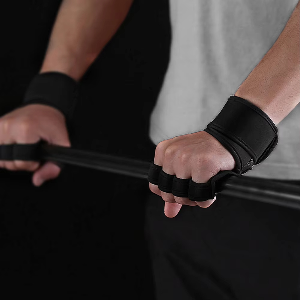 Weight Lifting Training Gloves with Wrist Support Workout Gloves Adjustable Cycling Gloves Non Slip for Gymnastics Pull Ups Hard Pull Iron Gloves with