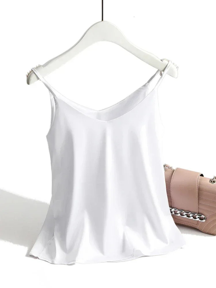 2025 Summer Camisole Slim Vest Sexy Women Sleeveless VNeck Gray Tee Tank Tops Female Solid BlackWhite Korean Crop Y2k 250506