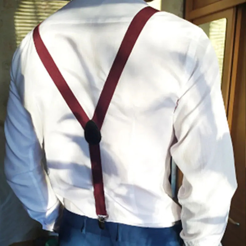 2Pcs Classic Adult Suit with Bow Tie and Suspenders Kit Adjustable Y Back Bowtie Set Fashion Black Suspenders Set 250515