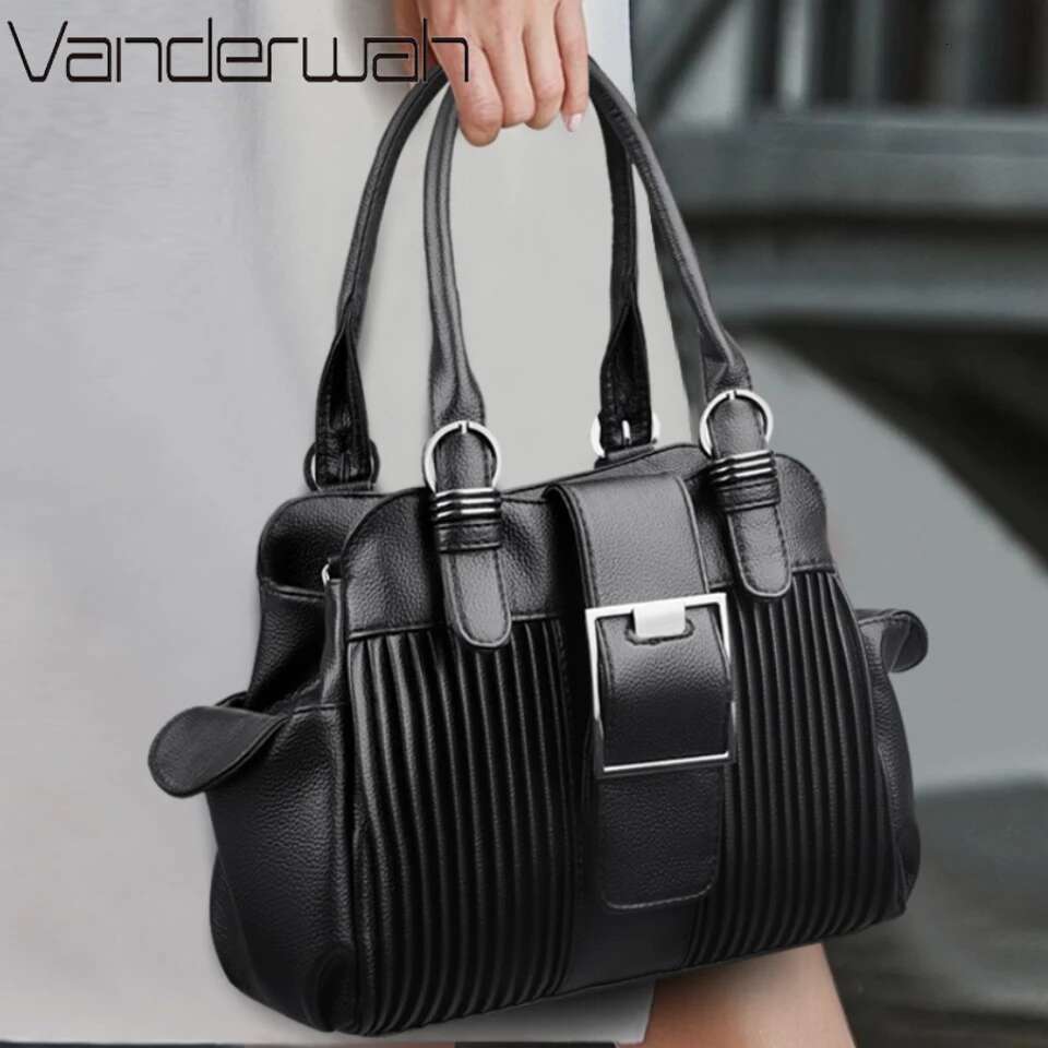 Two-Layers Ladies Casual Tote Hand Bag Leather Handbags Designer Daily Commuting Shoulder Bags For Women Mother Sac