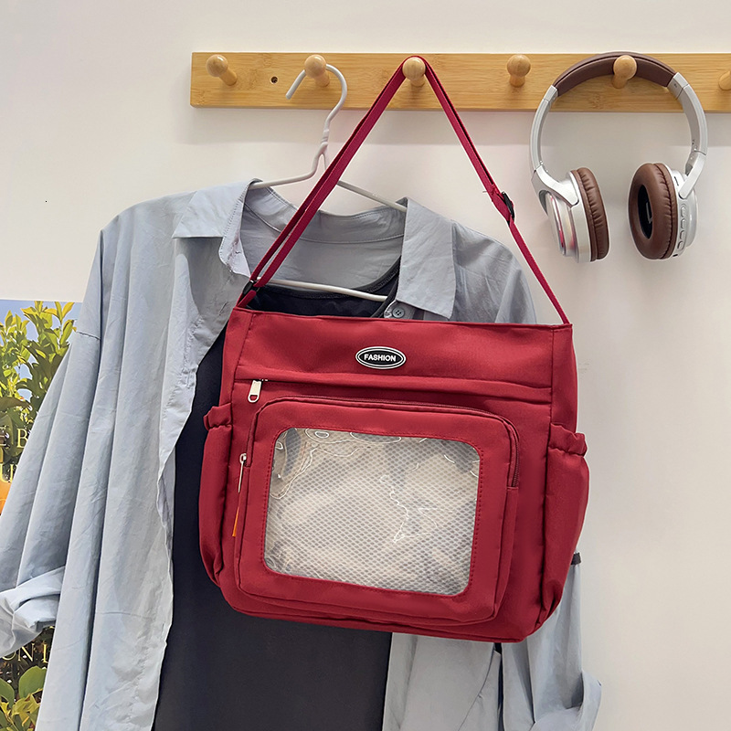 Free Delivery Designer Bag Ins Women's Transparent JK Pain Daily Large Capacity Versatile College Student Girl Tutoring Single Shoulder Tote Bag 