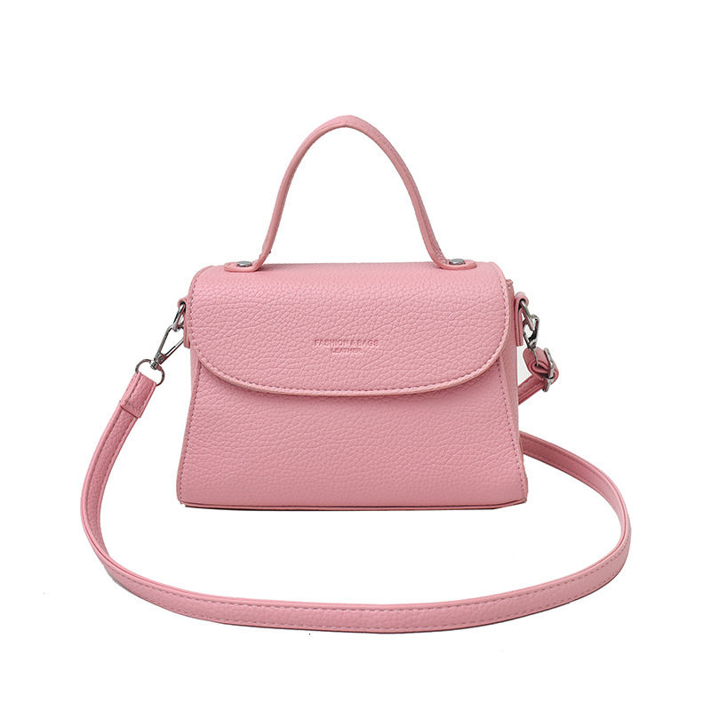 2025 Summer New Commuting Fashion Trendy Handheld Small Square for Women, Simple and Western Style Lychee Pattern Single Shoulder Crossbody Bag
