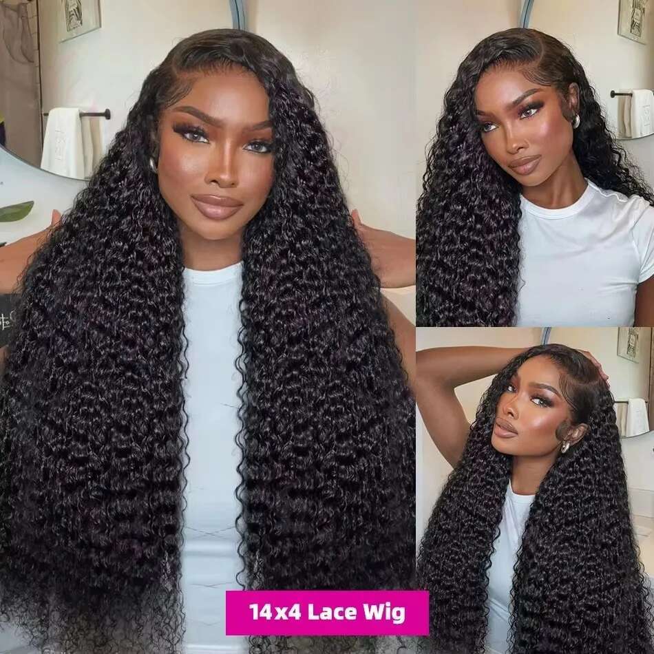30 Inch 13x6 HD Transparent Deep Wave Frontal 200 Density 13x4 Lace Front Wig Human Hair Brazilian Raw hair Loose Curly Wigs