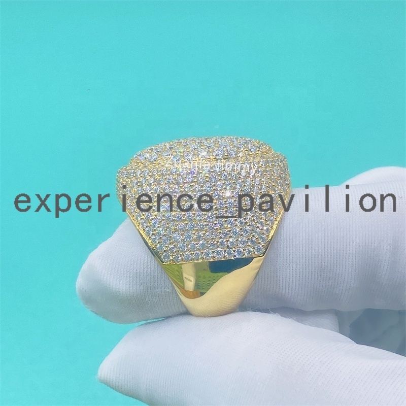 Custom Made Personal Real 925 Silver Full With Iced Out Moissanite Diamond Champion Men Rings Hip Hop Ring