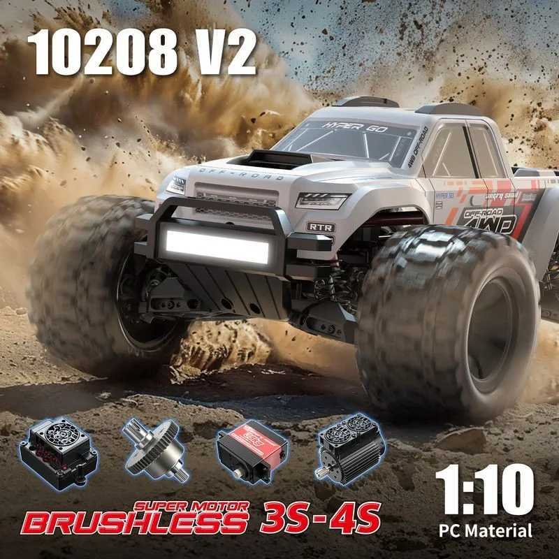 MJX 10208 V2 RC Car 4WD 1/10 Hyper Go 60KM/H 80KM/H Brushless Off-Road Vehicle 2.4G Remote Control Drift Monster Truck RC Toys W20250515