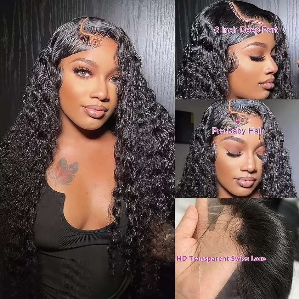 250% 30 46Inch 13x6 HD Deep Frontal For Women Water Kinky Curly Loose Wave 360 Lace Front Human Hair