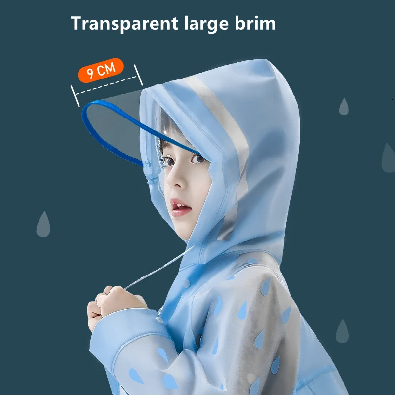 Children Raincoat Girls Boys School Students Backpack Location Waterproof Cartoon Rainwear For 2-12 Years Old Kids 250515