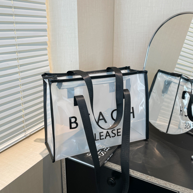 Sewing Process Luxury Bag New Free Delivery Designer Bag PVC Color Tote Letter Fantasy Plastic Internet Famous Transparent Shopping Dazzling Gift Bag 