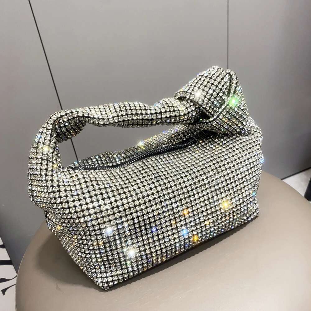 Rhinestones Evening Sier Crystal Handmade Bags For Women Purses And Handbags Designer Banquet Bag